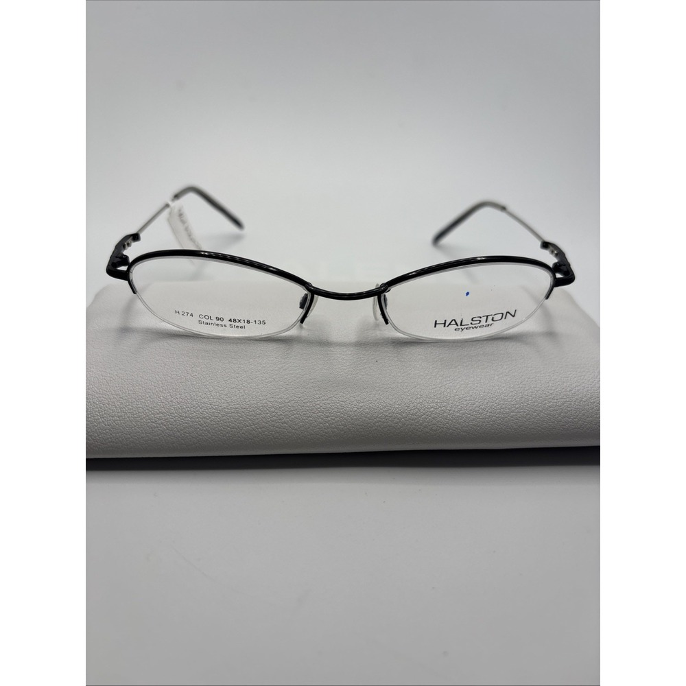 New Halston H274 Eyeglasses COL90 48-18-135 Authentic Stainless Steel Frame #533